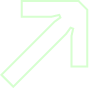 Icono medio grande sin fondo con bordes verdes de flecha apuntando hacia arriba a la derecha